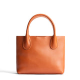 Persimmon Small | Petite tote purse with structured leather handles and crossbody strap