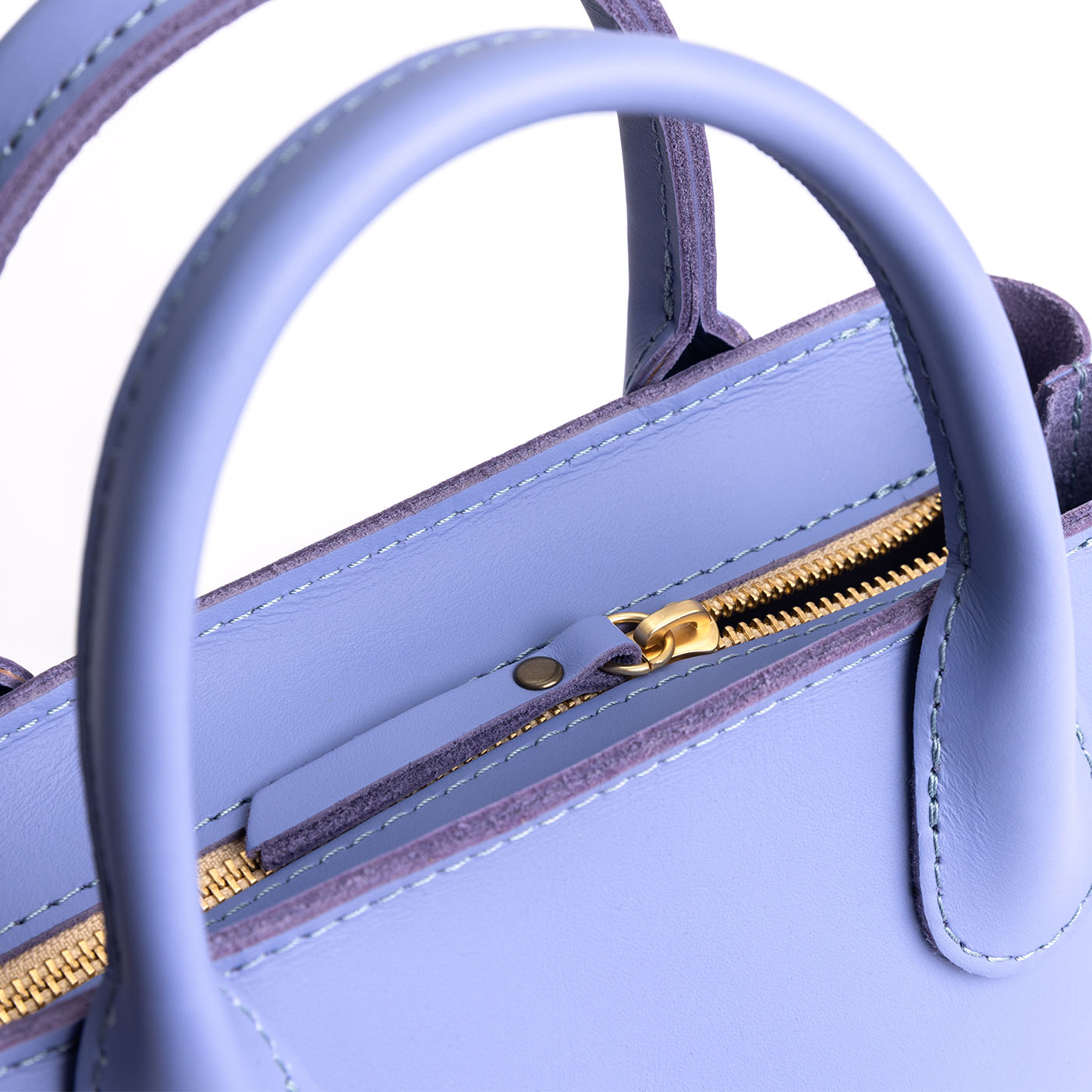 Jacaranda*ANY*Zipper | Petite tote purse with structured leather handles and crossbody strap