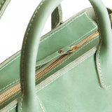 Cucumber ANY Zipper | Petite tote purse with structured leather handles and crossbody strap