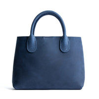  Deep Water  | Mid-size tote purse with  structured leather handles and crossbody strap