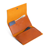 Tuscany | Leather wallet with snap closure open