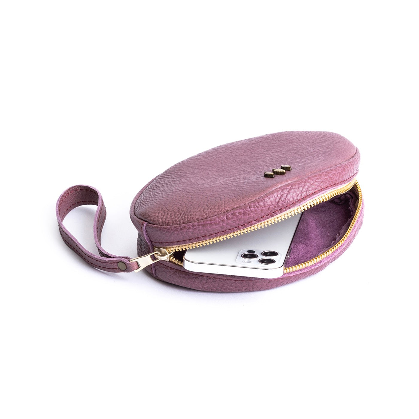 Kyoto*Large | Oval shaped pouch with zipper and wristlet strap