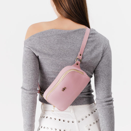 Vintage Pink | Model wearing sling bag