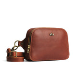 Chestnut | Rectangular sling bag with zipper and tree logo