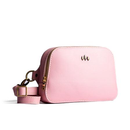 Vintage Pink | Rectangular sling bag with zipper and tree logo