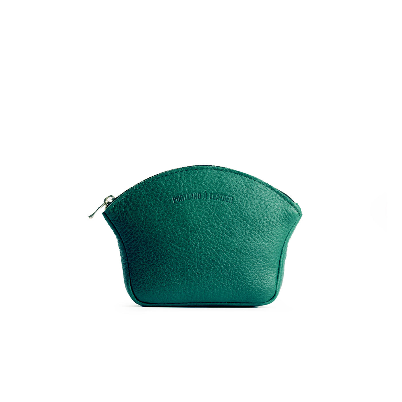 Bacalar*Large | Seashell shaped leather makeup bag with curved top zipper and flat bottom