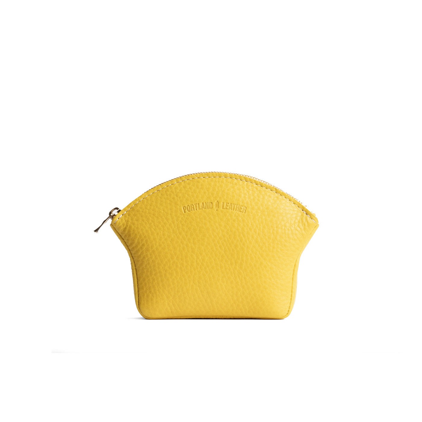 Naples*Large | Seashell shaped leather makeup bag with curved top zipper and flat bottom