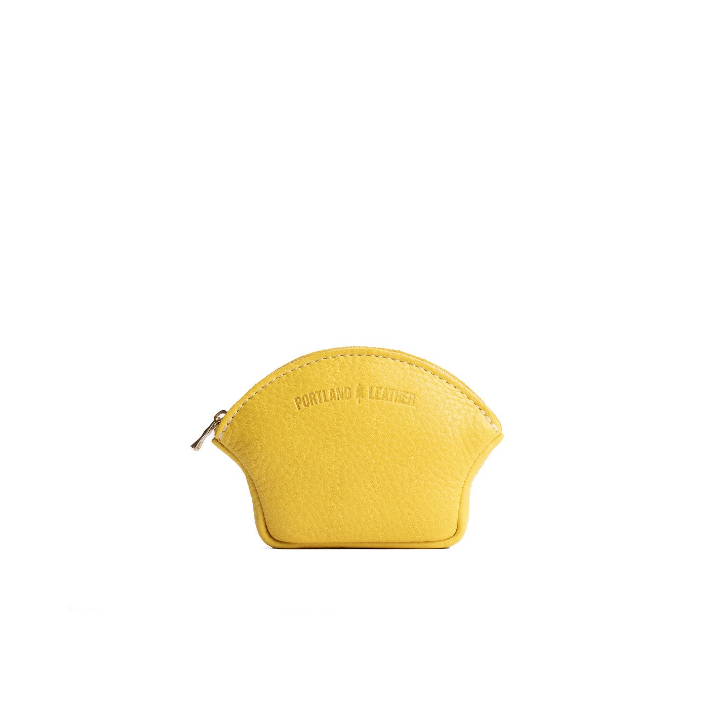 Naples*Small | Seashell shaped leather makeup bag with curved top zipper and flat bottom