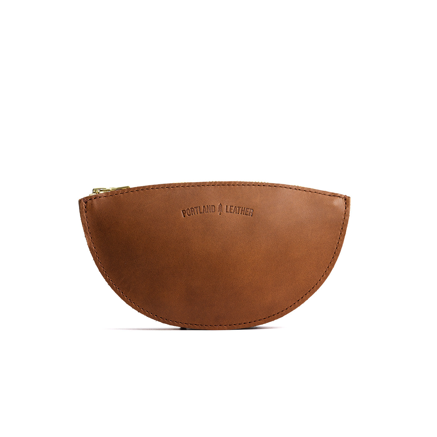 Biscotti*Large | Half circle shaped leather zip pouch