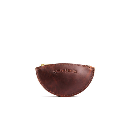 Timber*Large | Half circle shaped leather zip pouch