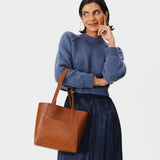 Honey Small | Slim tote bag with dual shoulder straps and interior and exterior pockets