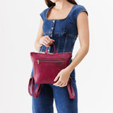 Orchid Small | Small square slim leather tote backpack