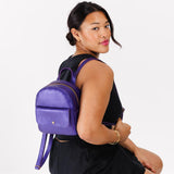 Amethyst | Small zip backpack with snap front pocket