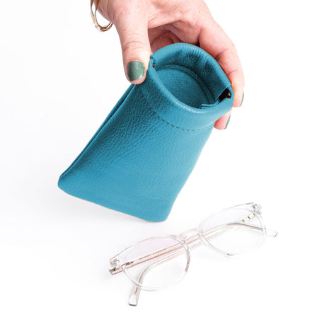 Baja | Leather glasses case with hidden metal spring closure