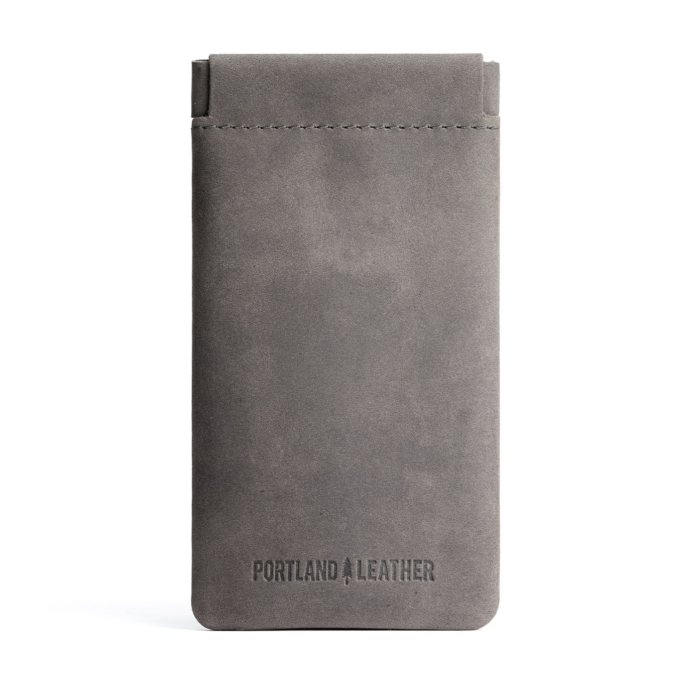 Groupie Grey | Leather glasses case with hidden metal spring closure