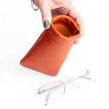 Koi | Leather glasses case with hidden metal spring closure