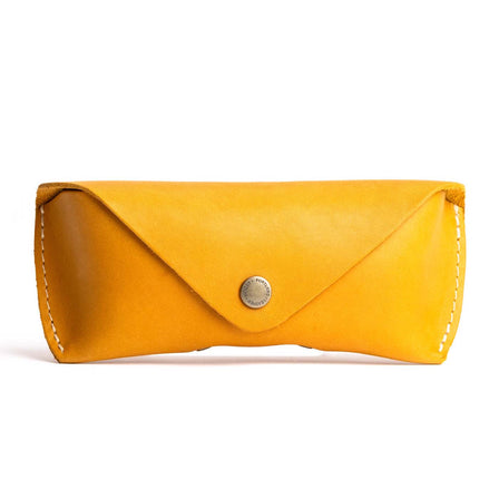 Sunflower | Leather sunglasses case with snap closure