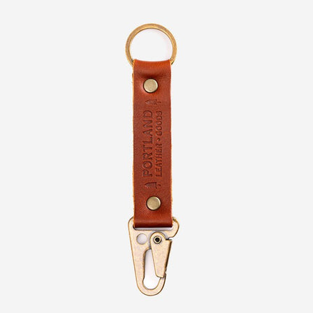 Chestnut*Short | leather logo branded keychain