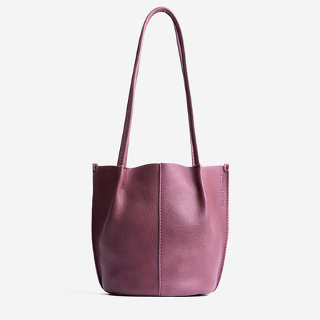 Kyoto | Petite bucket shaped tote bag with matching leather handles