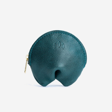 Lagoon | Leather fortune cookie shaped pouch