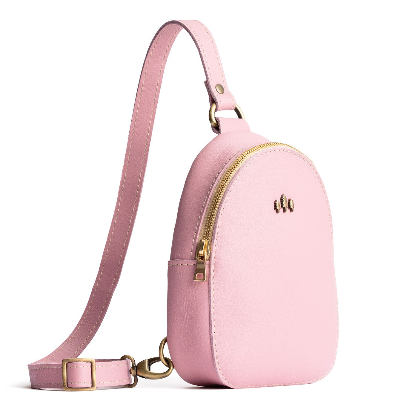 Vintage Pink | Small sling bag with zipper closure and adjustable strap