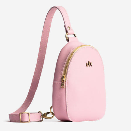 Vintage Pink | Small sling bag with zipper closure and adjustable strap