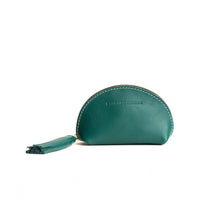 All Color: Peacock | Small leather zippered pouch with tassel