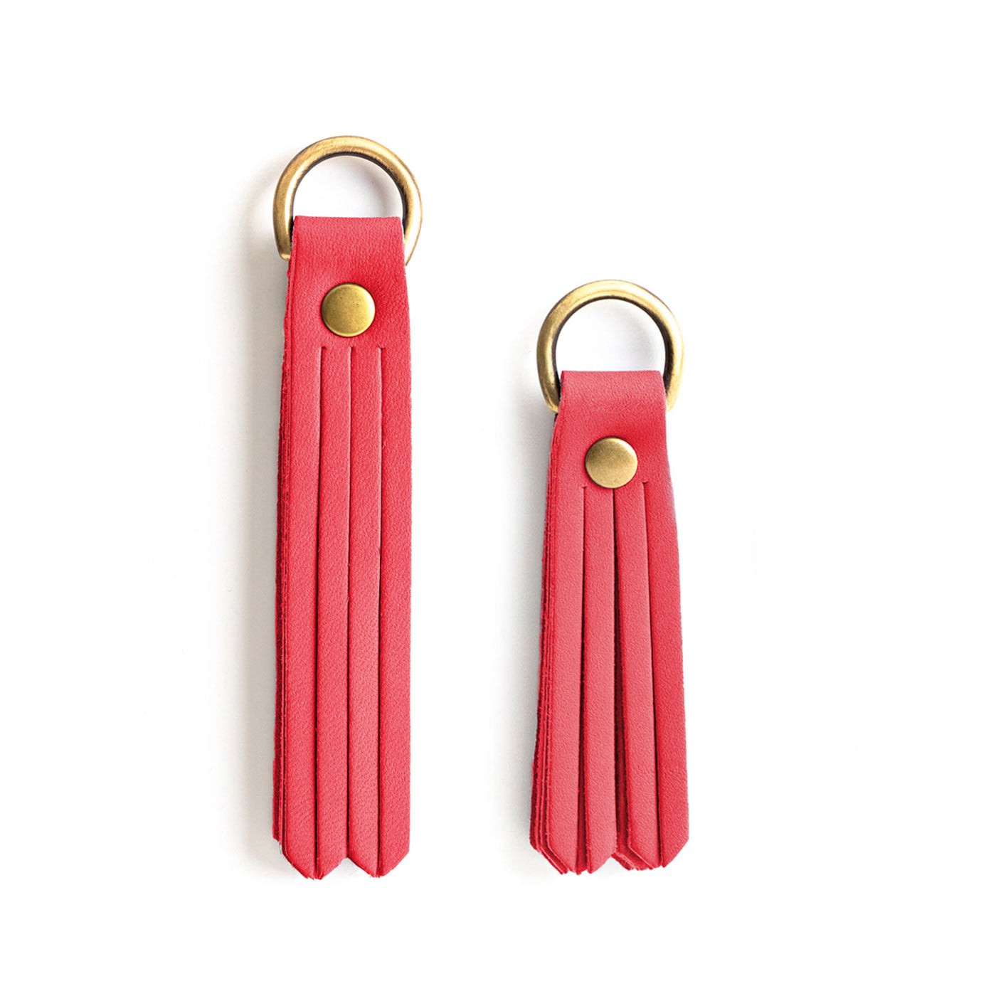 Tulip | slim leather tassel with brass ring