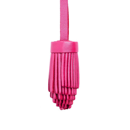 Lip Gloss | Pom-pom style with tiered leather fringe