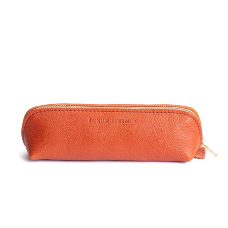 All Color: Koi | Leather pouch with curved seams and top zipper