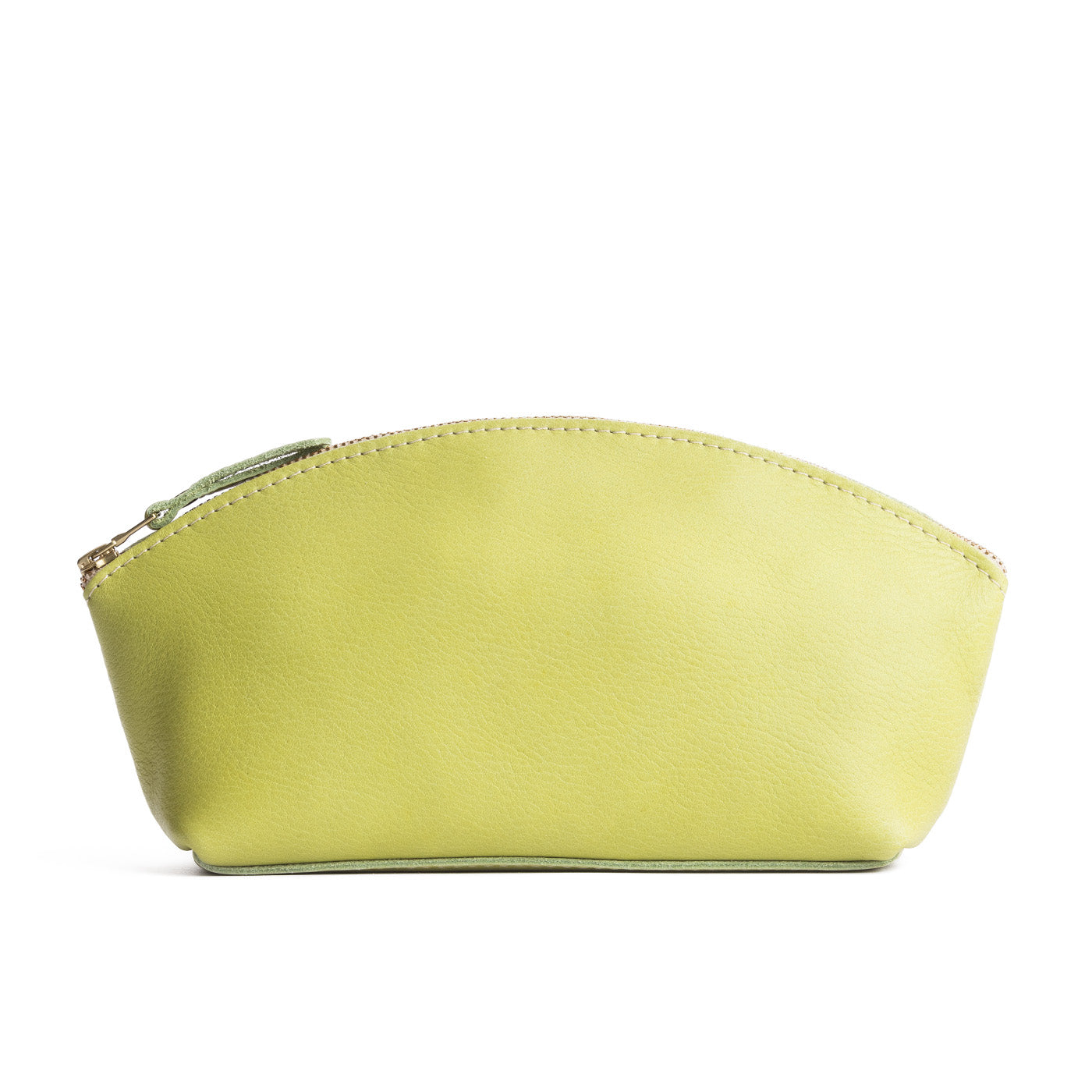 Sugar Snap*Total Eclipse | Spacious leather makeup bag with curved seams and top zipper