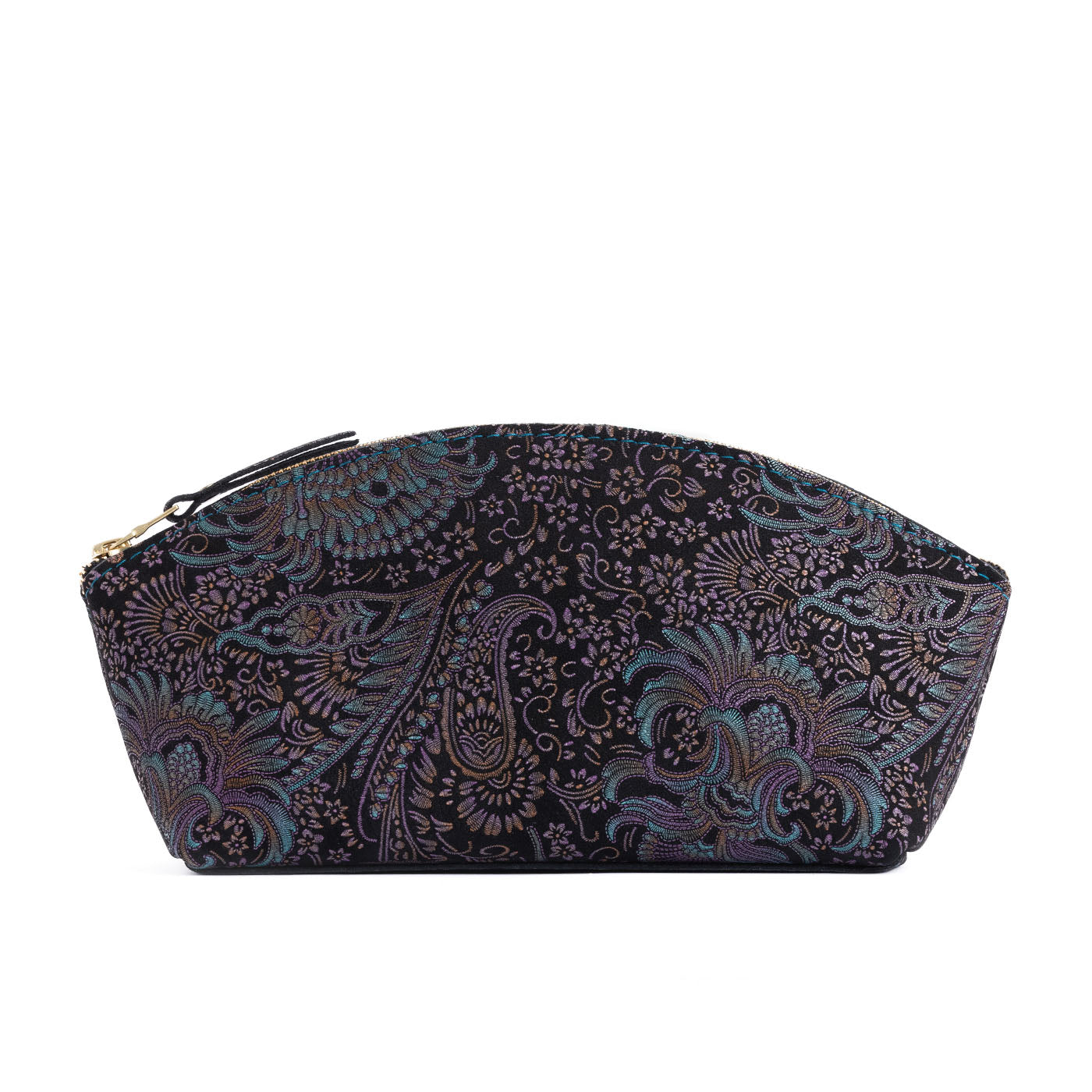 Masquerade*Total Eclipse | Spacious leather makeup bag with curved seams and top zipper