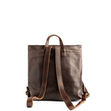All Color: Coldbrew | Square slim leather tote backpack