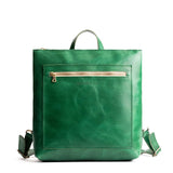 All Color: Cowboy Mint | Square slim leather tote backpack