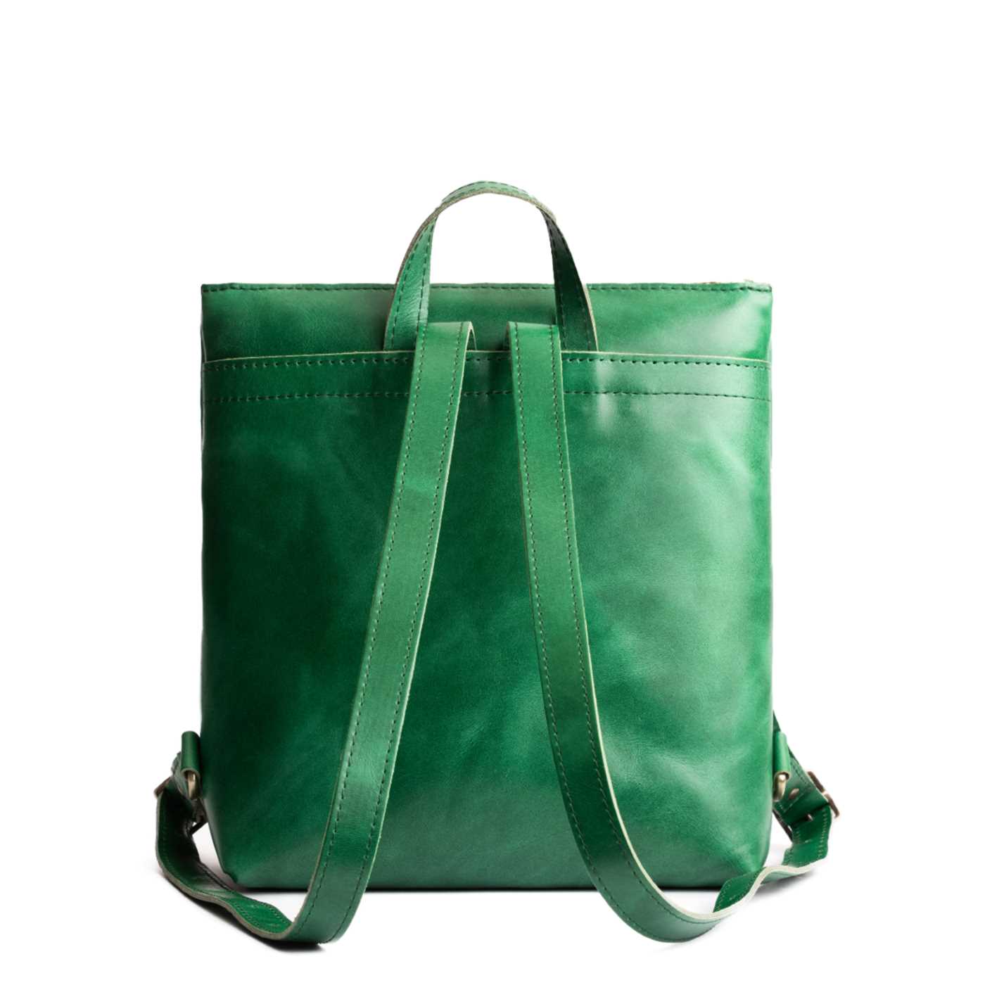 All Color: Cowboy Mint | Square slim leather tote backpack