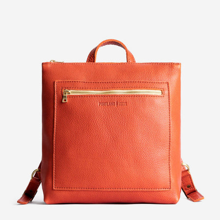 Koi | Square slim leather tote backpack