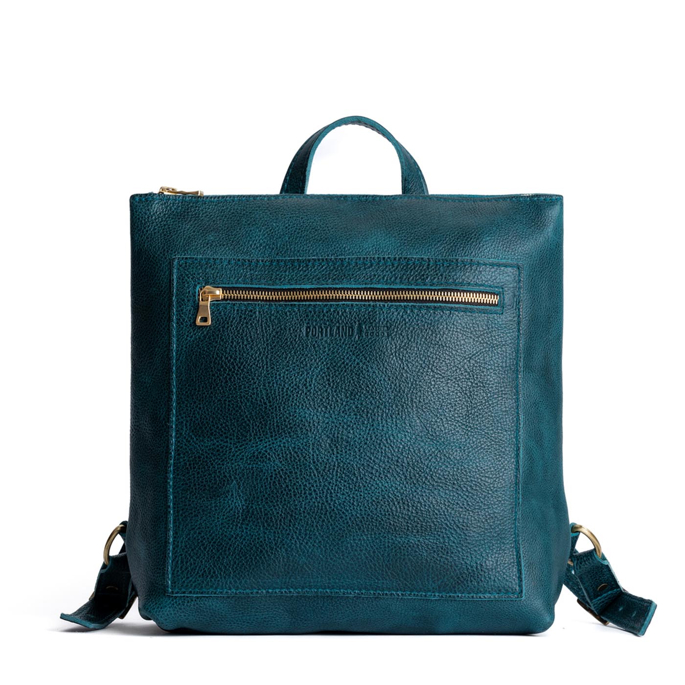 Lagoon | Square slim leather tote backpack