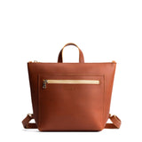 Honey Small | Small square slim leather tote backpack