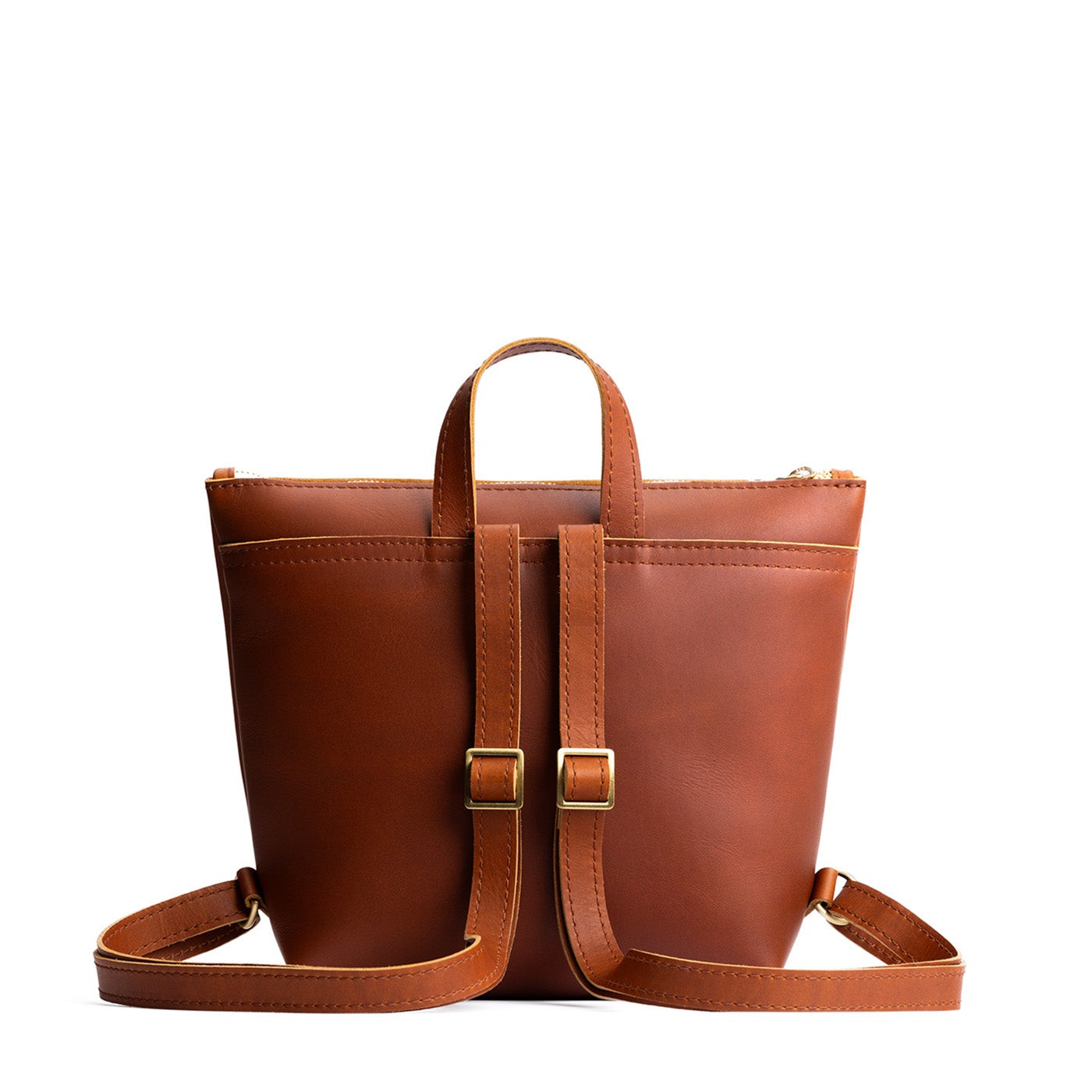 Honey*Small | Small square slim leather tote backpack