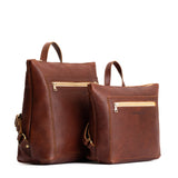 Nutmeg | Side by side comparison of both sizes of Tote Backpack