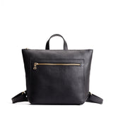 Pebbled--black Small | Small square slim leather tote backpack