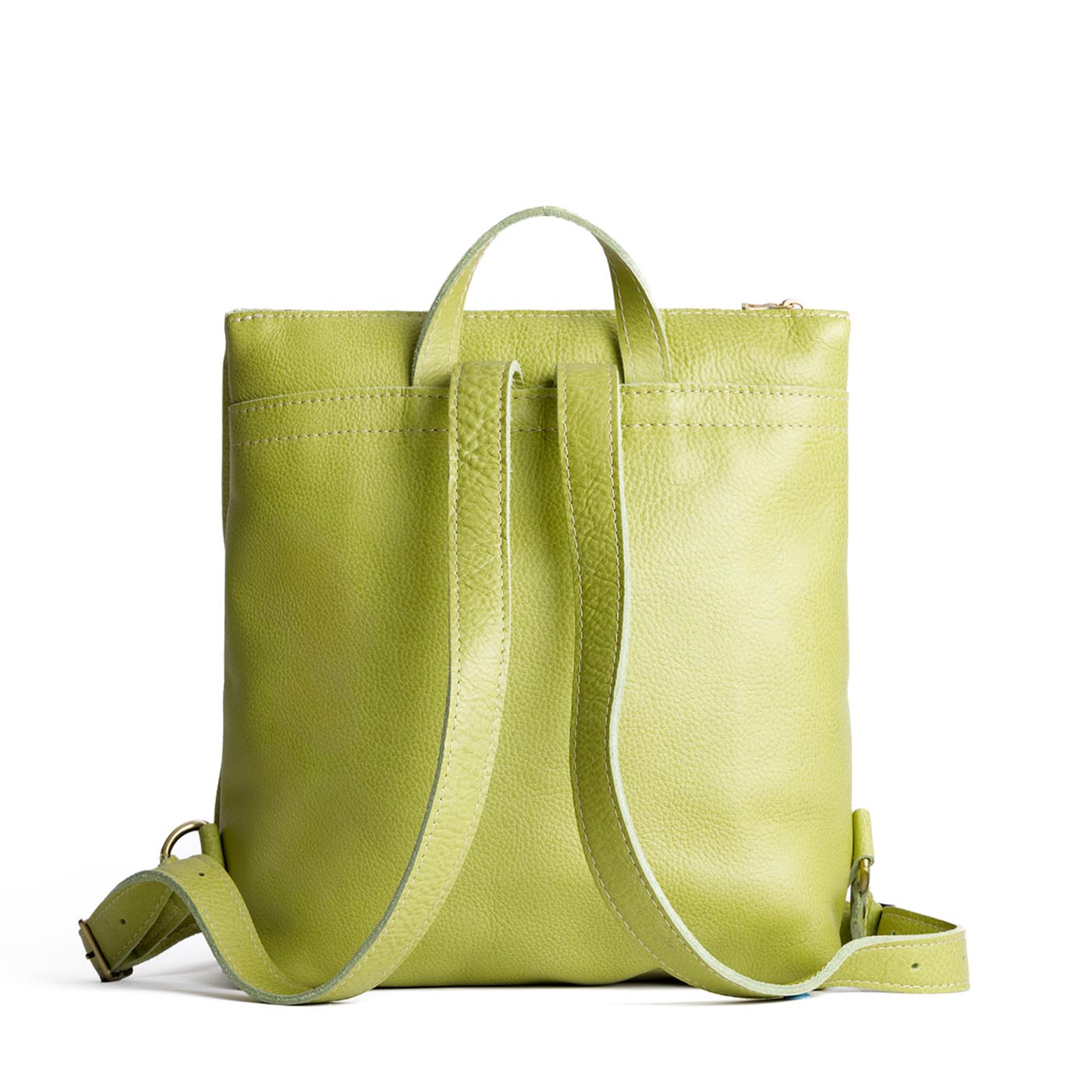 Sugar Snap | Square slim leather tote backpack