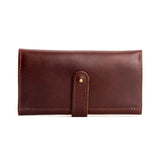 Cognac | Leather wallet with Sam Browne closure