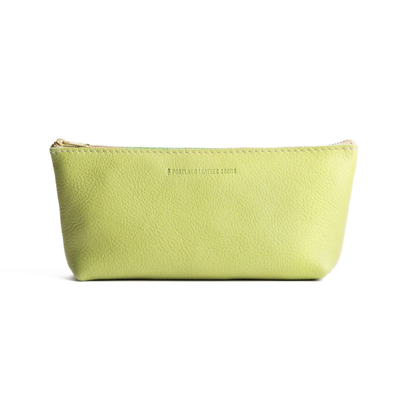 All Color: Sugar Snap | Leather utility bag pouch with top zipper