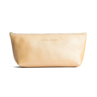 All Color: Champagne | Leather utility bag pouch with top zipper