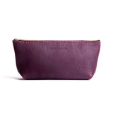 All Color: Plum | Leather utility bag pouch with top zipper