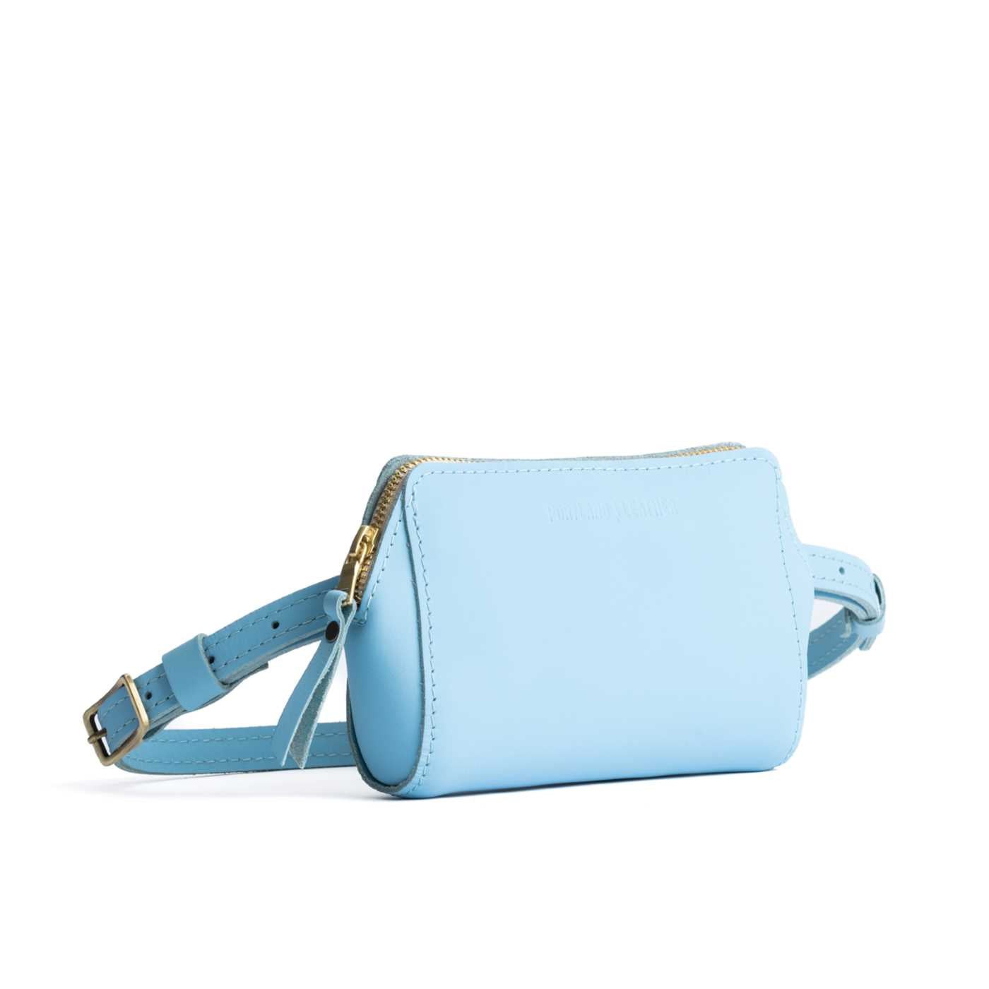 Glacial Blue | Petite bag with top zipper closure and adjustable belt strap