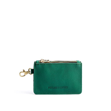 Bacalar | Leather double zip wallet with keychain clasp