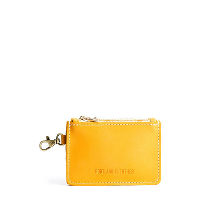 Sunflower | Leather double zip wallet with keychain clasp