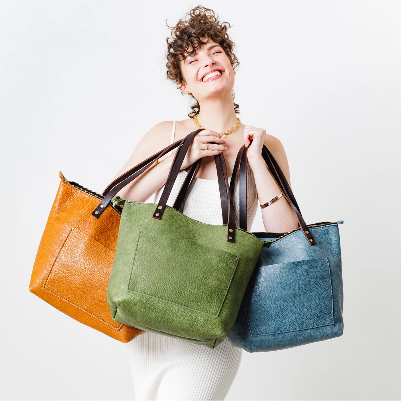 CO+ Genuine Leather Shopping Basket Bag/Shoulder Bag 4 Colors